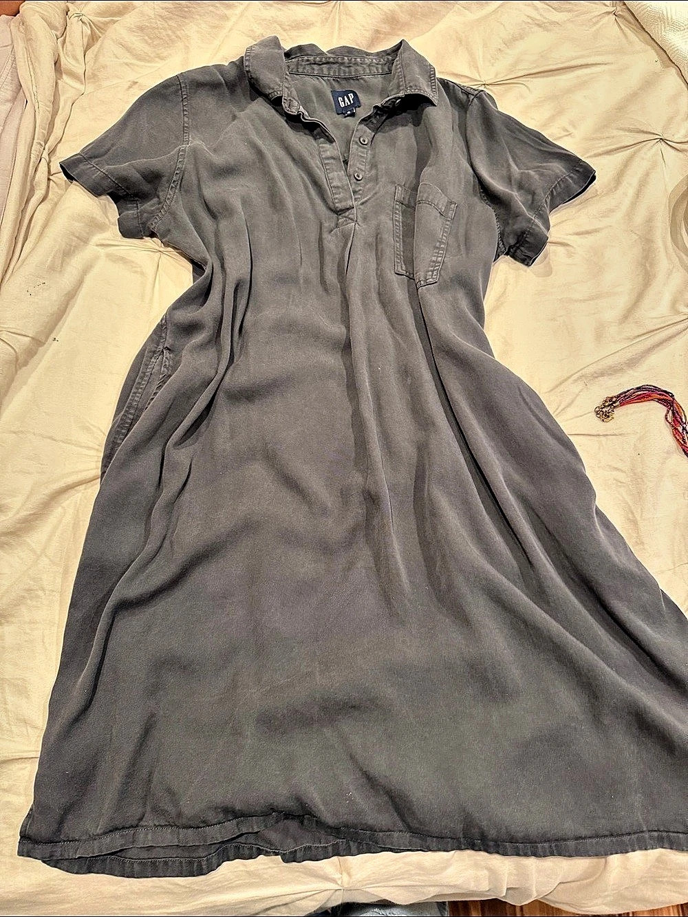 Gap Maxi Shirt Dress in Gray Size XL